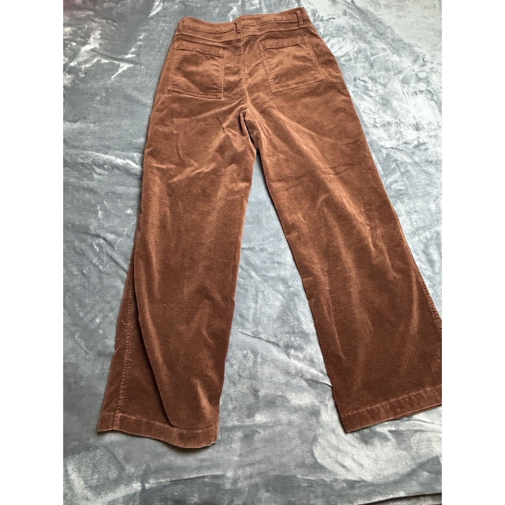 Gap Brown Corduroy Pants Womens 12 Tall Minimalist Normcore Stretch Wide Leg - Picture 12 of 14